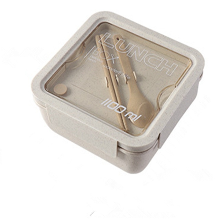 日式麥秸稈學生便當盒 可微波 內部分隔-規格圖8