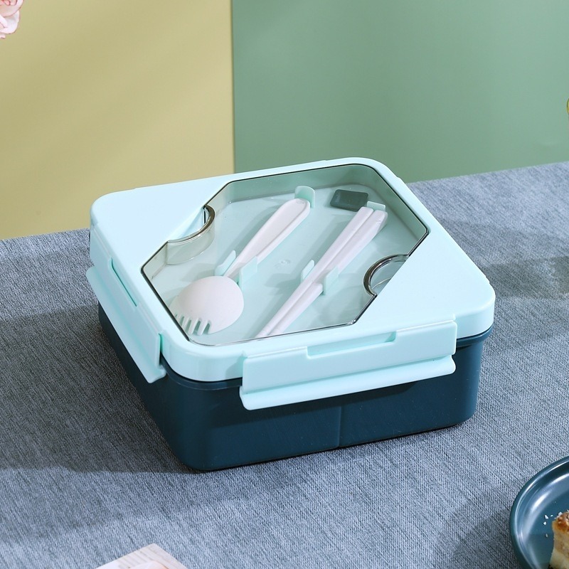 簡約拚色便當盒 可微波 四邊卡扣 緊密不漏水 方便野餐-規格圖8