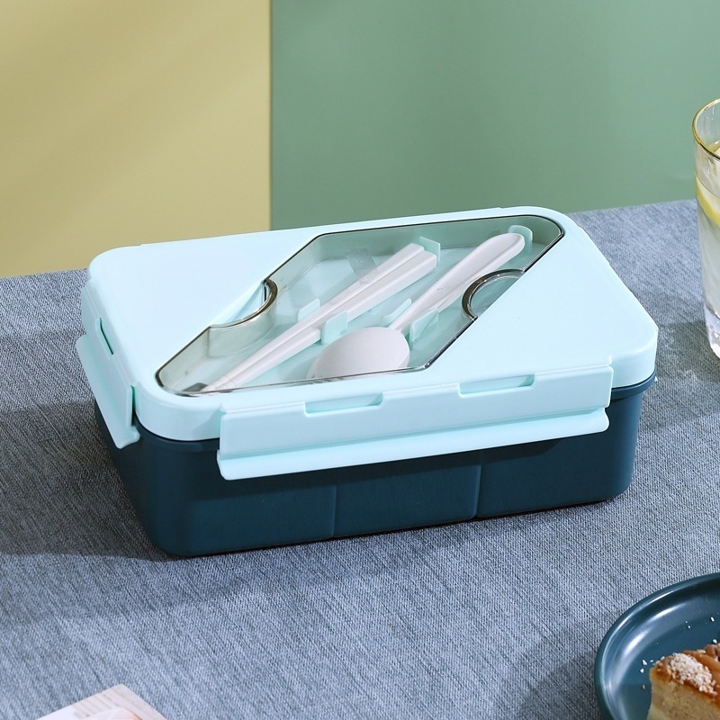 簡約拚色便當盒 可微波 四邊卡扣 緊密不漏水 方便野餐-規格圖8