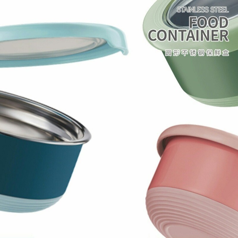 TEDEMEI圓形不鏽鋼防滑保鮮盒 環保PP材質 內膽雙層隔熱-細節圖2