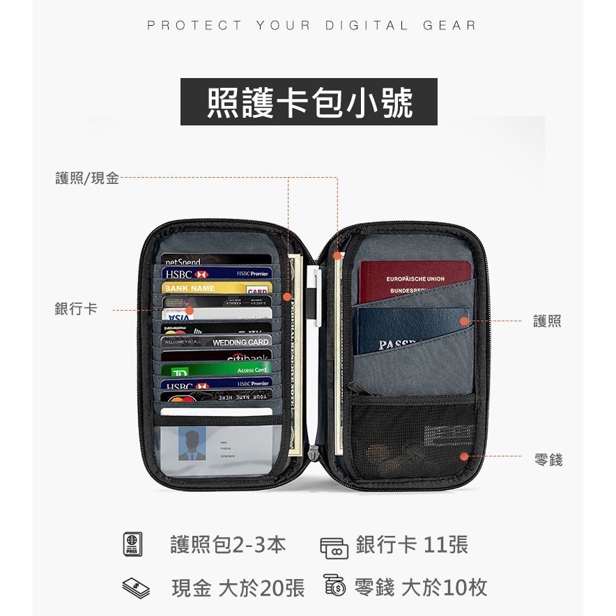 防盜護照刷卡包 防水 防盜 旅行超方便 可放2-3本護照 可放零錢、鑰匙-細節圖5