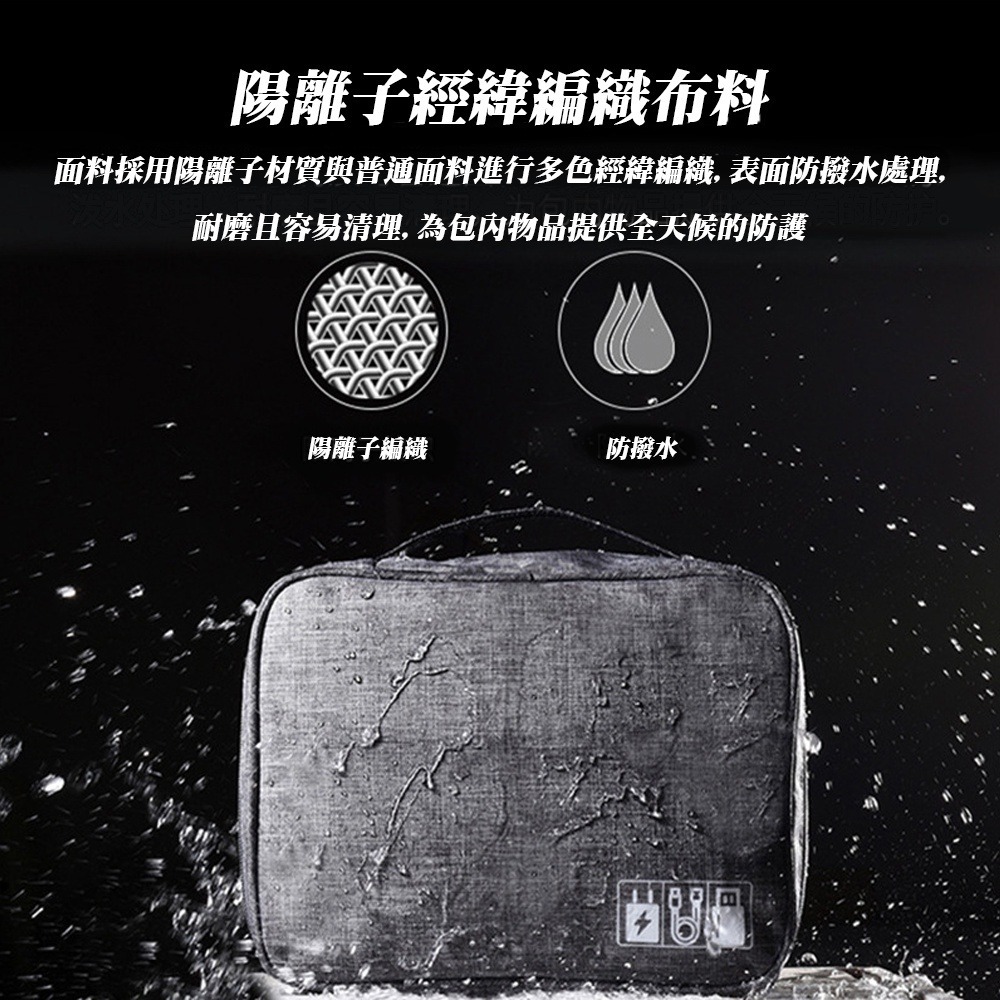防水加厚數位3C產品收納包- RH917 手機收納包 數據充電線收納 分隔收納 出國旅行必備-細節圖3