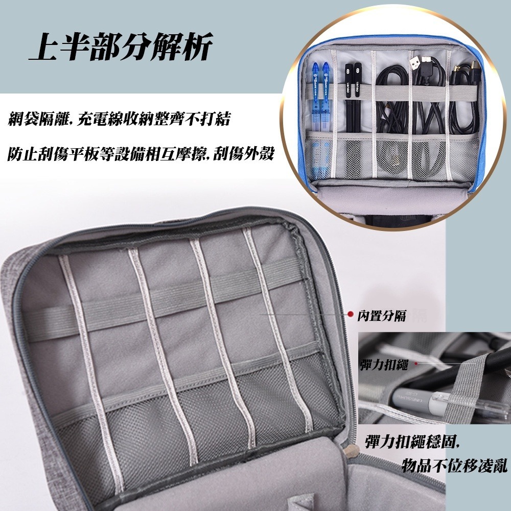 防水加厚數位3C產品收納包- RH917 手機收納包 數據充電線收納 分隔收納 出國旅行必備-細節圖4