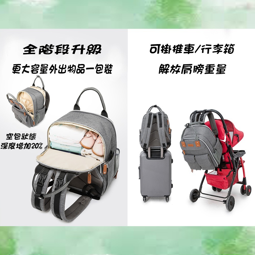 經典防潑水繡花媽媽包 送尿布墊奶瓶袋 多功能大容量 大空間 多隔層 後背包 待產包-細節圖6