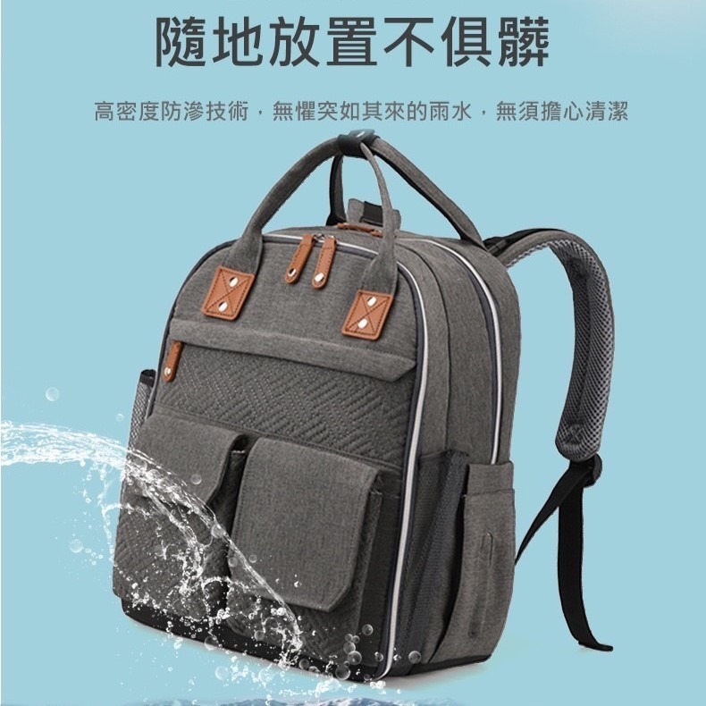 時尚潮流媽媽包 送奶瓶袋尿布墊 母嬰包 後背包 待產包 大空間 多隔層 多功能大容量-細節圖4