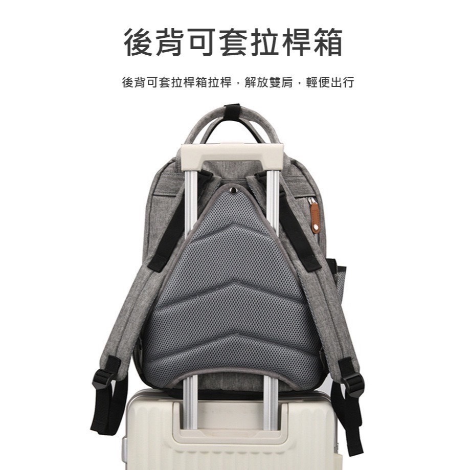 時尚潮流媽媽包 送奶瓶袋尿布墊 母嬰包 後背包 待產包 大空間 多隔層 多功能大容量-細節圖8