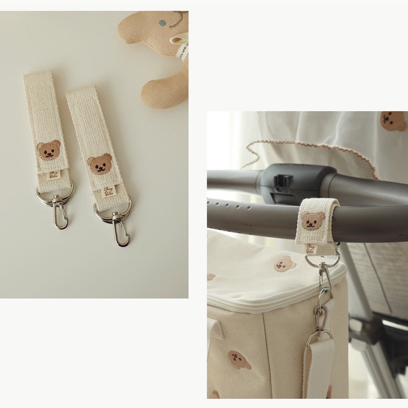 刺繡帆布魔鬼氈嬰兒車掛鉤 嬰兒車掛鉤 手推車掛鉤 質感 素面-細節圖5