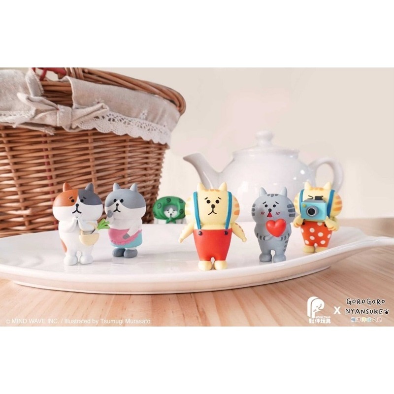 出清商品 夥伴玩具 懶洋洋喵之助 扭蛋一套六款 絕版 貓之助 喵之助 吊帶喵之助 轉蛋-細節圖2
