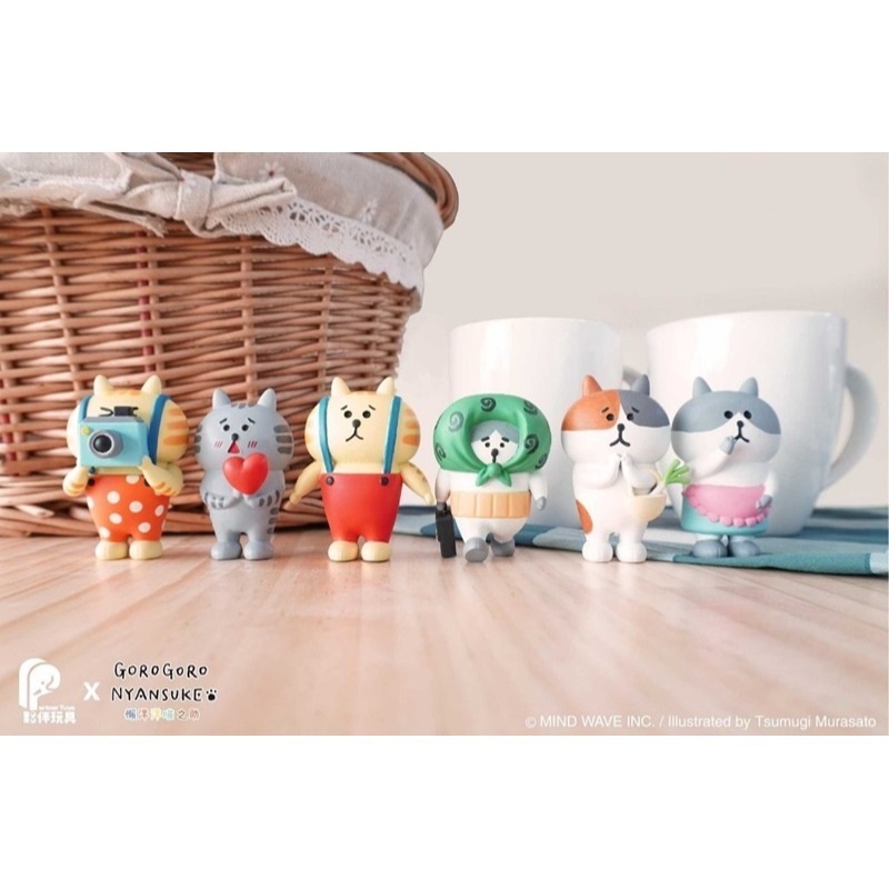 出清商品 夥伴玩具 懶洋洋喵之助 扭蛋一套六款 絕版 貓之助 喵之助 吊帶喵之助 轉蛋-細節圖4