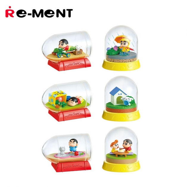 Re-MeNT 蠟筆小新-每天都很開心耶! 盲盒共6款 日版 可挑款 景品盒玩 瓶中世界 盒抽-細節圖2