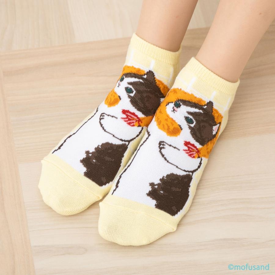 木木非 日本mofusand 貓福襪子 運動襪  可愛襪子-細節圖2