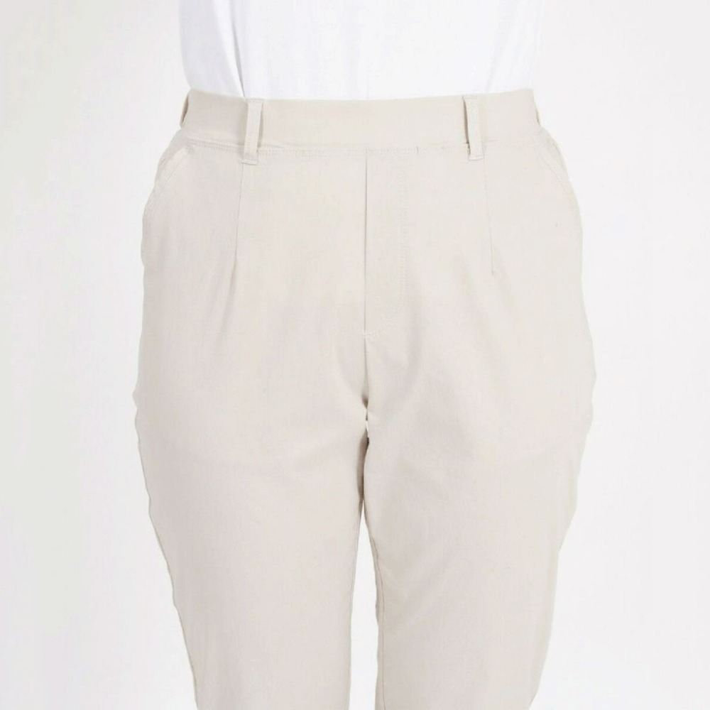 木木非 日本aiai Asoumi 彈力舒適錐形長褲 夏素材 薄款長褲 春夏款式 加大尺碼 長褲-細節圖5