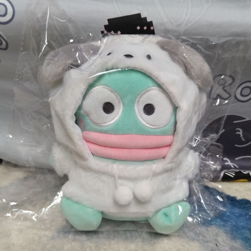 日本 三麗鷗 漢頓 醜魚 帕恰狗 裝扮 連衣帽 帽T S號 娃娃 玩偶-細節圖2