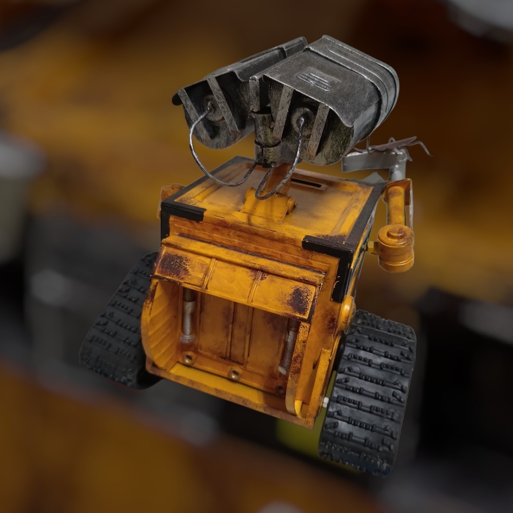 瓦力 機器人 金屬 存錢桶 存錢筒 公仔 模型-細節圖2