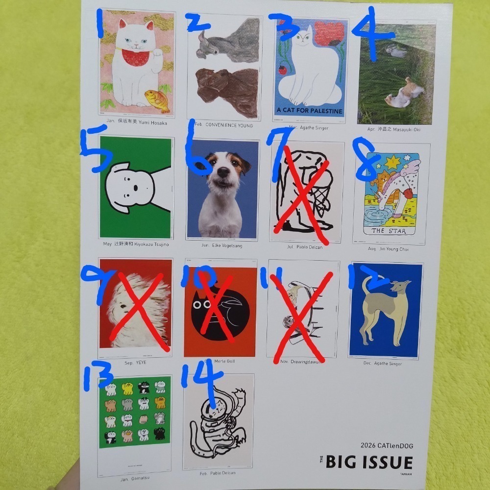 拆售 大誌雜誌 2026 狗狗 貓貓 月曆 海報-細節圖2