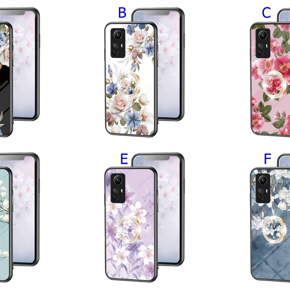 小米 紅米note12S 玻璃 復古花 手機殼-細節圖2