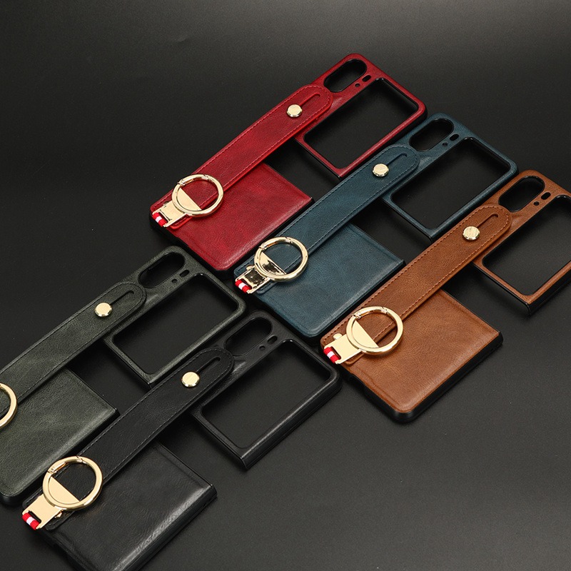 OPPO Find N2 Flip 掛繩 支架 皮革 手挽 手機殼-細節圖2