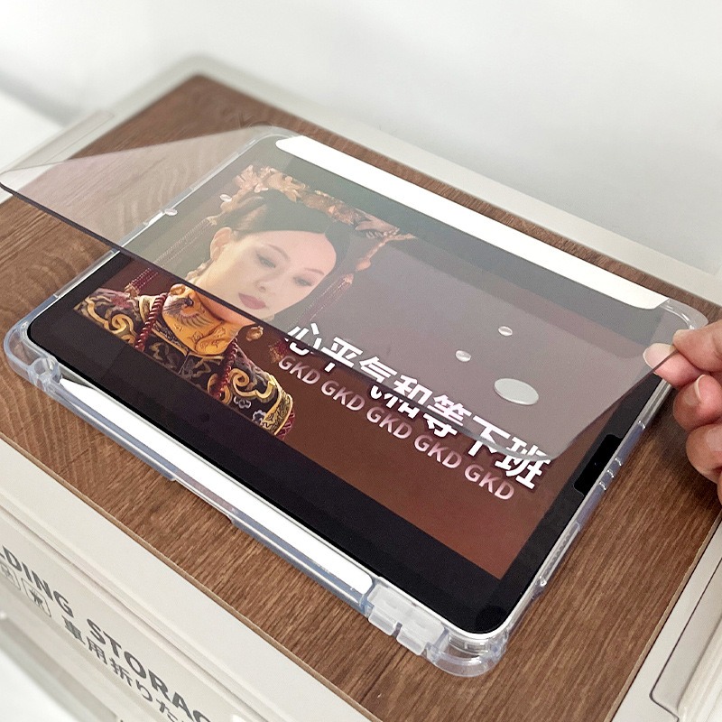 蘋果 IPad Pro 2022 11吋 iPad8 7 Air5 高透 側立 筆槽 智能 平板保護套-細節圖4