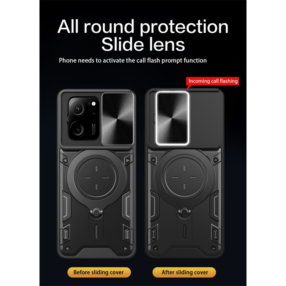 小米13T 13Tpro 13 13pro Poco F5 F5pro 鏡頭防護 磁吸 支架鎧甲 手機殼-細節圖7