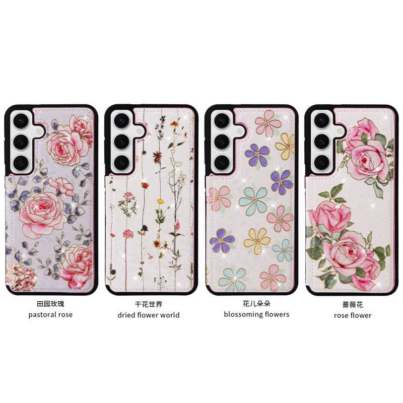 三星 S24 S24U S23 S23+ S22 S22+ S22U S21 S21+ 清新花朵 插卡 手機殼-細節圖8