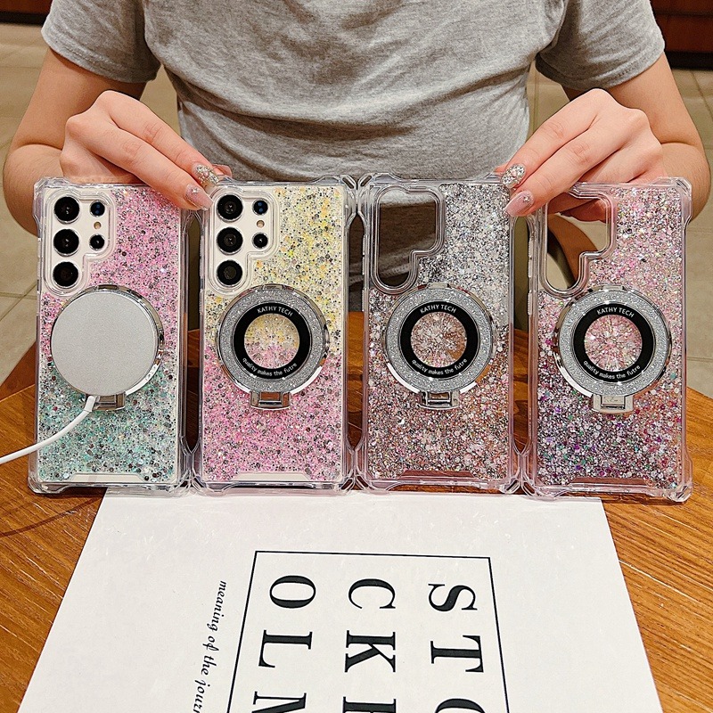 三星 S24 S24+ S24U S23 S23+ S22U A55 A54 A53 A34 閃粉 磁吸 支架 手機殼-細節圖3