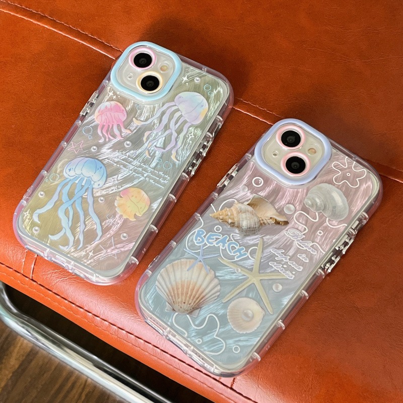 蘋果15 15pro 14 14Pro 14ProMax 13pro 11 13 12pro 貝殼 水母 手機殼-細節圖2