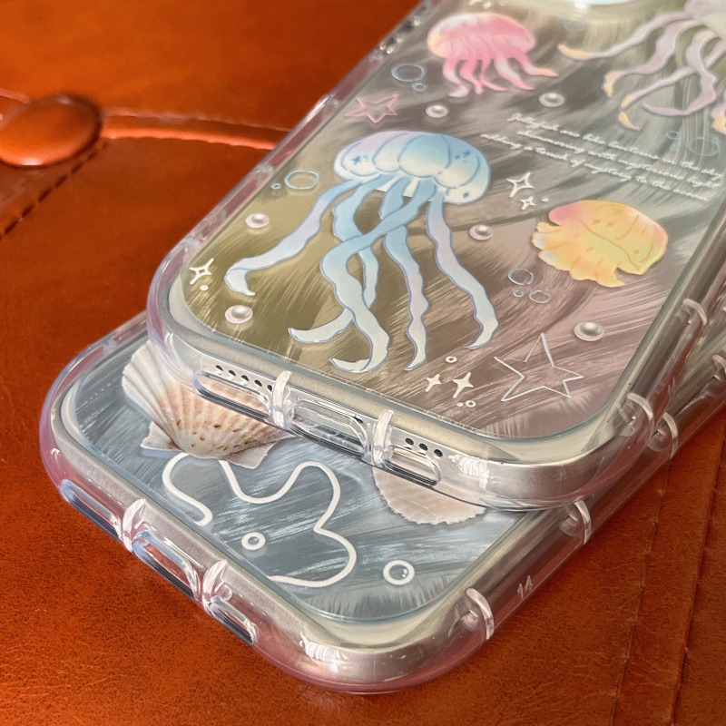 蘋果15 15pro 14 14Pro 14ProMax 13pro 11 13 12pro 貝殼 水母 手機殼-細節圖8