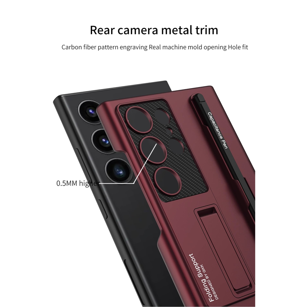 三星 S24 S24+ S24U S23 S23+ S23U S22 S22+ 支架 磨砂 觸碰筆 筆槽 手機殼-細節圖6