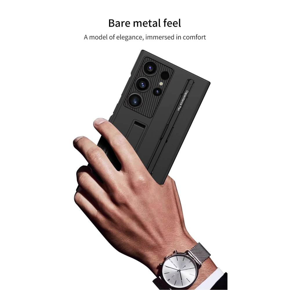 三星 S24 S24+ S24U S23 S23+ S23U S22 S22+ 支架 磨砂 觸碰筆 筆槽 手機殼-細節圖7