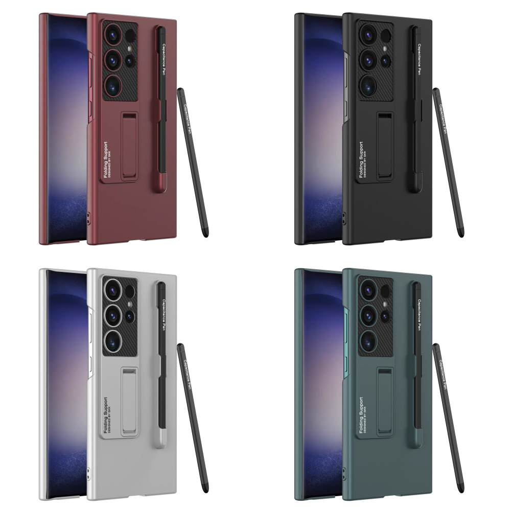 三星 S24 S24+ S24U S23 S23+ S23U S22 S22+ 支架 磨砂 觸碰筆 筆槽 手機殼-細節圖8