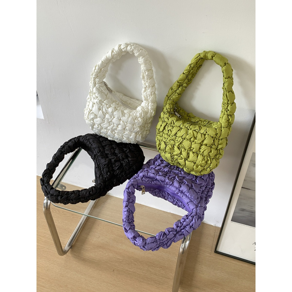 🍬新色處理🌳R03好看又很能裝🍪🍪韓國代購🇰🇷濃粹焦糖餅乾手提包 餅乾包 單肩包 雲朵包 皺褶包 泡芙雲朵-細節圖2