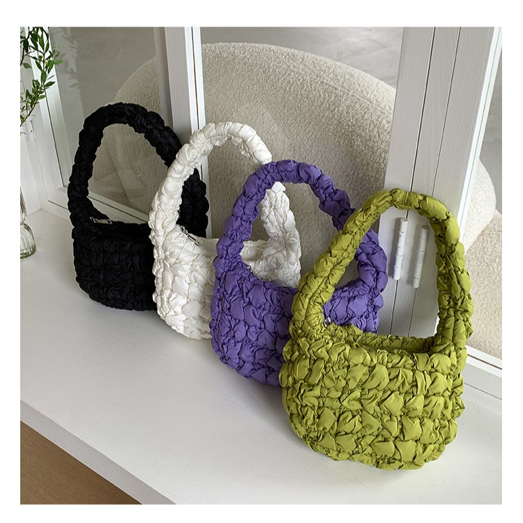 🍬新色處理🌳R03好看又很能裝🍪🍪韓國代購🇰🇷濃粹焦糖餅乾手提包 餅乾包 單肩包 雲朵包 皺褶包 泡芙雲朵-細節圖11