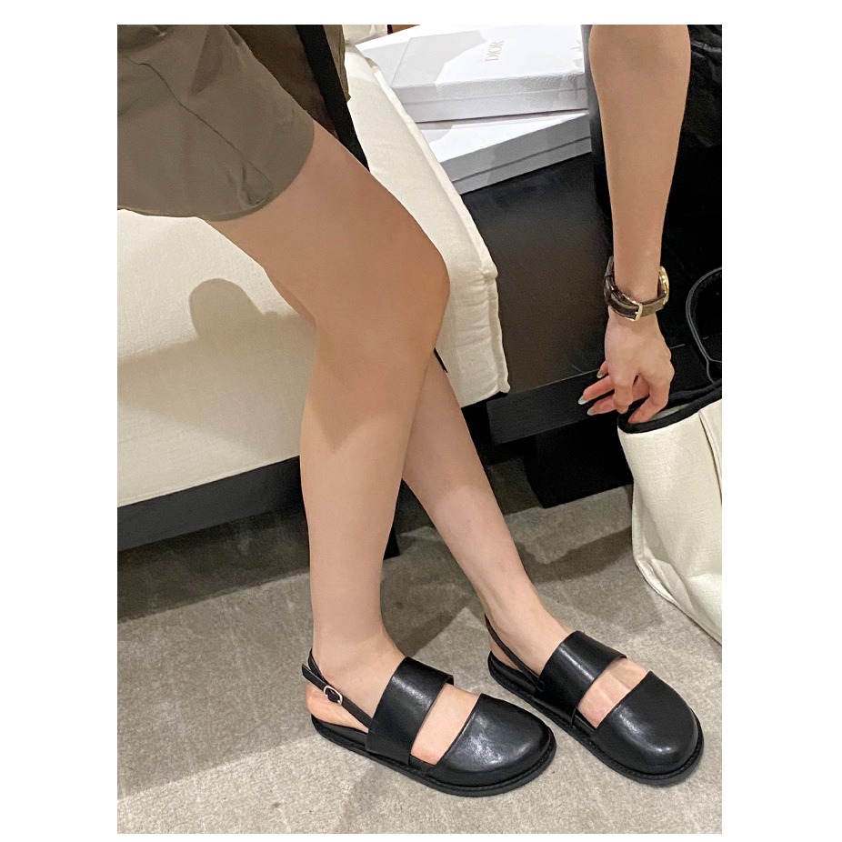 23年新款🔥⭐K16韓國空運🇰🇷一字帶包頭半拖懶人鞋 一腳蹬 休閒平底 勃肯鞋 涼鞋 女鞋 東大門鞋城 懶人鞋-細節圖8