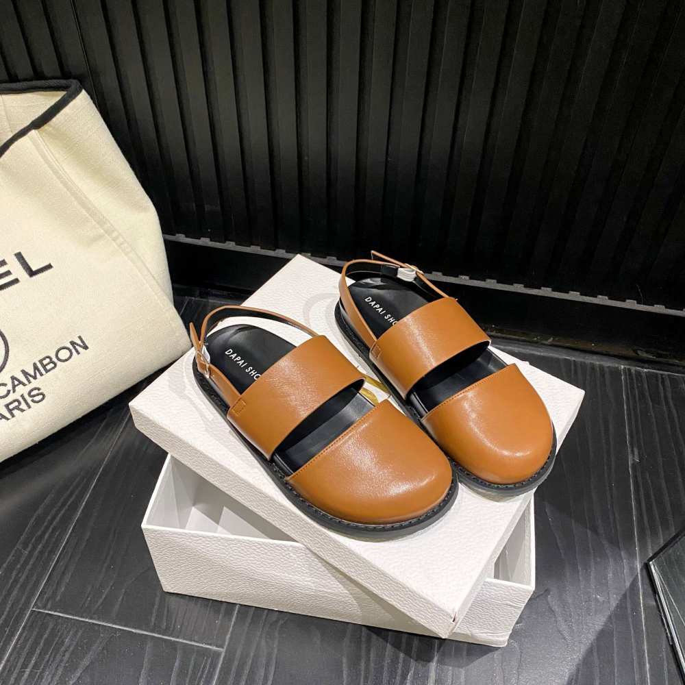 23年新款🔥⭐K16韓國空運🇰🇷一字帶包頭半拖懶人鞋 一腳蹬 休閒平底 勃肯鞋 涼鞋 女鞋 東大門鞋城 懶人鞋-細節圖10