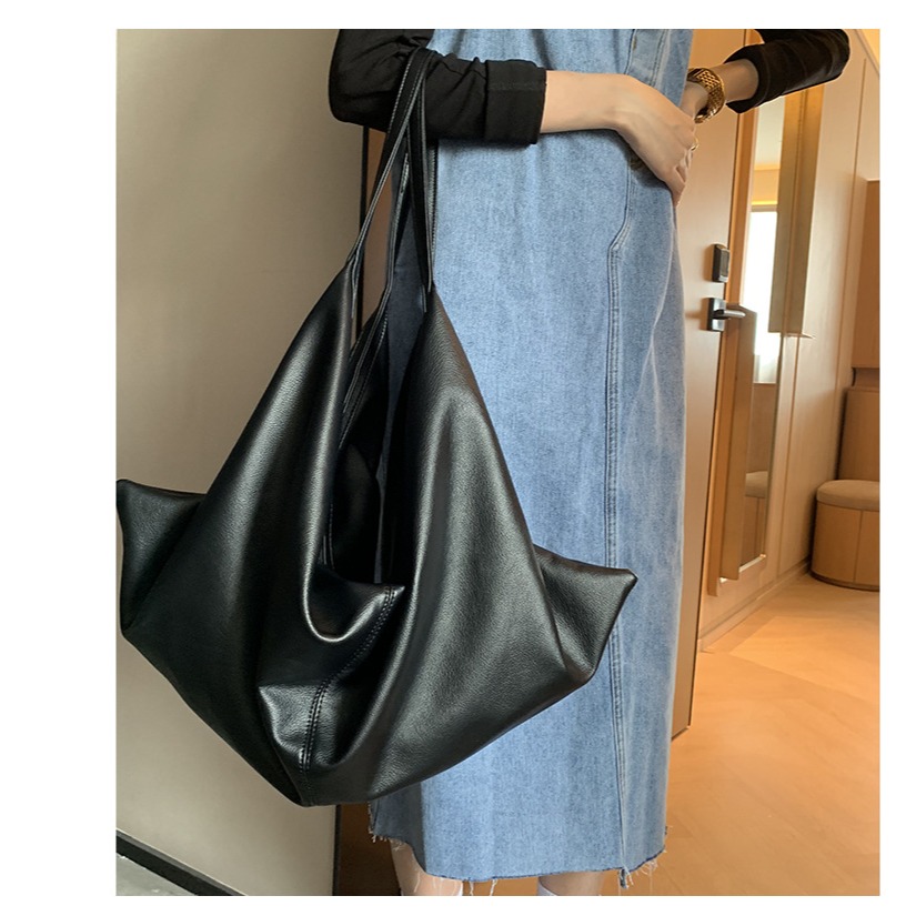 時髦拼接撞色🍣🍺F06『韓國🇰🇷代購』質感軟皮革撞色托特包 托特包 極簡風格 大容量托特包 腋下包 皮革女包-細節圖5