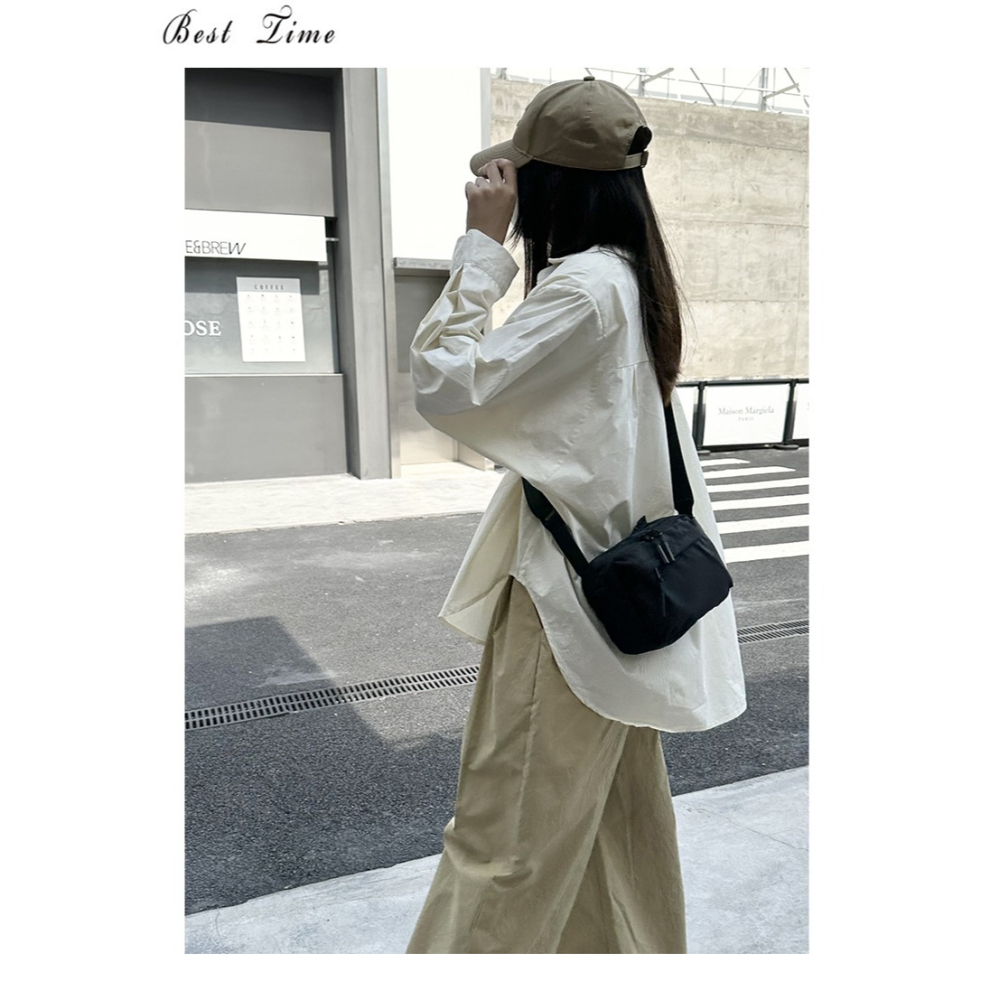 休閒百搭🍪🍦F24韓國🇰🇷代購簡約休閒牛津布斜跨小包 側背包 肩背包 斜跨包 單肩包 韓國包包 牛津布 休閒-細節圖3