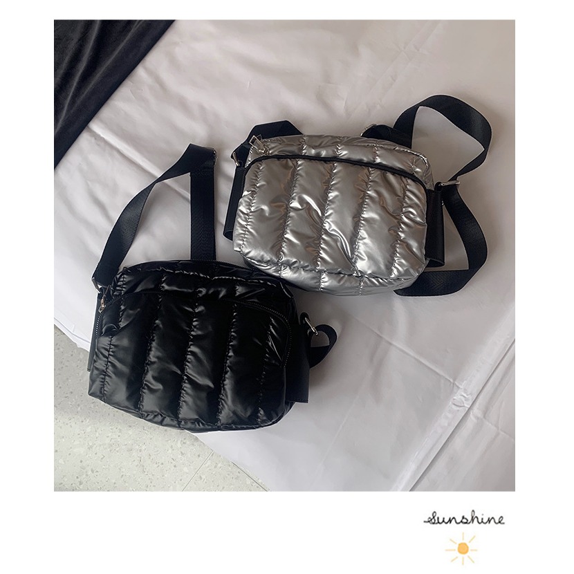 防水材質💦好看輕量⭐F32韓國🇰🇷代購簡約防水羽絨運動方包 單肩小包 斜跨包 防水 運動休閒包 斜跨運動包 韓-細節圖10