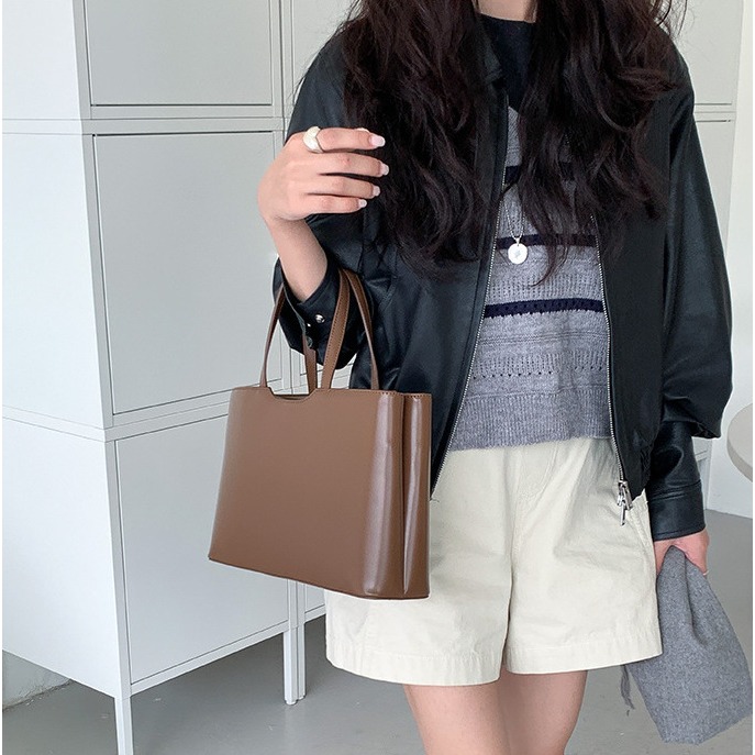 雙層設計⍢實用的公文包დC30韓國空運🇰🇷通勤上班族最愛的質感公文包 皮革手提包 托特包 東大門新款 韓國包包-細節圖2