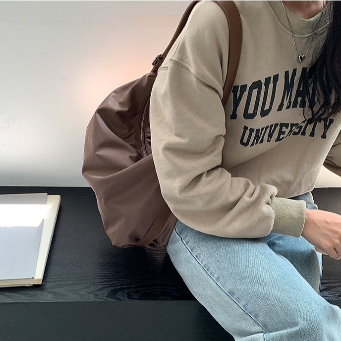 東大門新款💫✡C31韓國空運🇰🇷小眾設計款尼龍托特包 單肩包 大容量腋下包 大學生托特包 上課通勤包 休閒尼龍-細節圖8