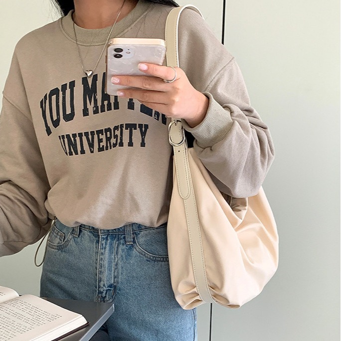 東大門新款💫✡C31韓國空運🇰🇷小眾設計款尼龍托特包 單肩包 大容量腋下包 大學生托特包 上課通勤包 休閒尼龍-細節圖9