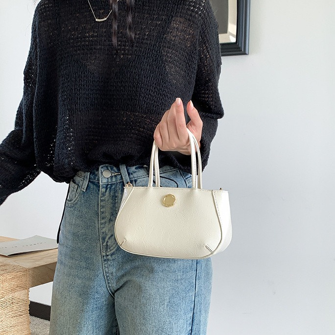 復古質感✡超美油臘皮🌙C44韓國空運🇰🇷復古高級紋路手提貝殼方包 肩帶可拆 手提包 斜跨包 側背包 肩背包 韓-細節圖9