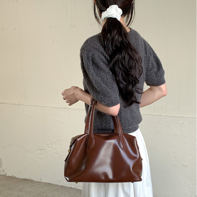 典雅通勤好包♡推薦款🌥C63韓國空運🇰🇷專櫃質感復古皮革手提托特包 手提包 托特包 通勤包 上班通勤包 韓國托-細節圖8