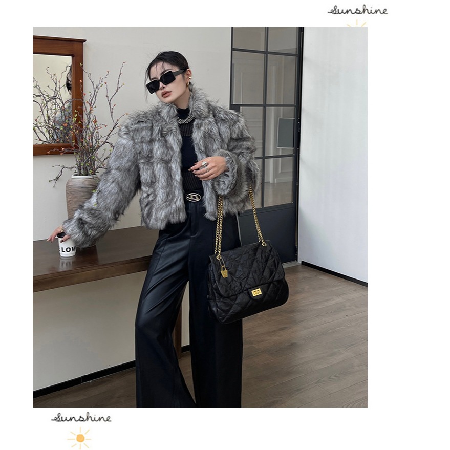 專櫃質感🔊推薦款🍁F52韓國🇰🇷代購特殊皺褶紋理菱格鏈條鎖扣托特包 大容量單肩包 小香風菱格紋包包 時尚腋下-細節圖10