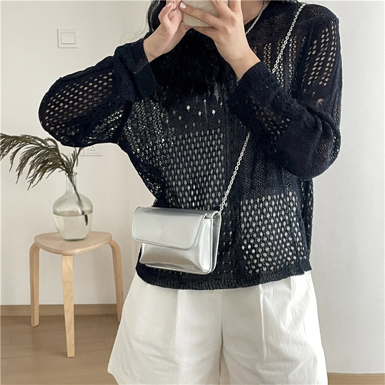 亮面漆皮🍯自留款💕C72韓國空運🇰🇷多卡位高顏值亮面鏈條方包 斜跨包 鏈條包 側背包 方包 韓國包包 包包穿-細節圖9