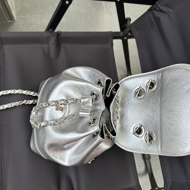 多功能🚀亮面質感🍁6189#韓國🇰🇷代購質感皮革多功能鏈條雙肩包 後背包 雙肩包 背包 韓國包包 韓國東大門-細節圖5