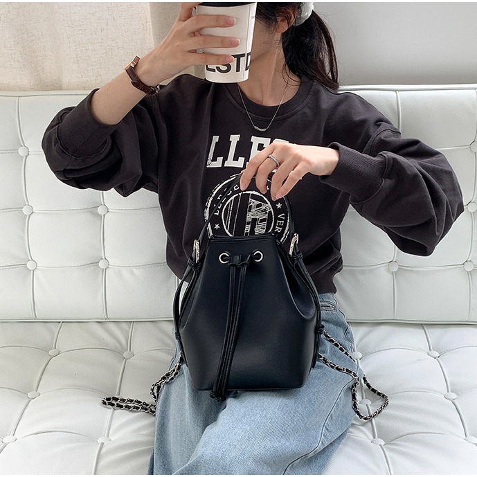 時尚與容貌的結合░是歐膩△U018韓國空運🇰🇷韓劇女主的鏈條格紋雙肩包 後背包 雙肩包 手提包 鏈條包 韓國背包-細節圖9