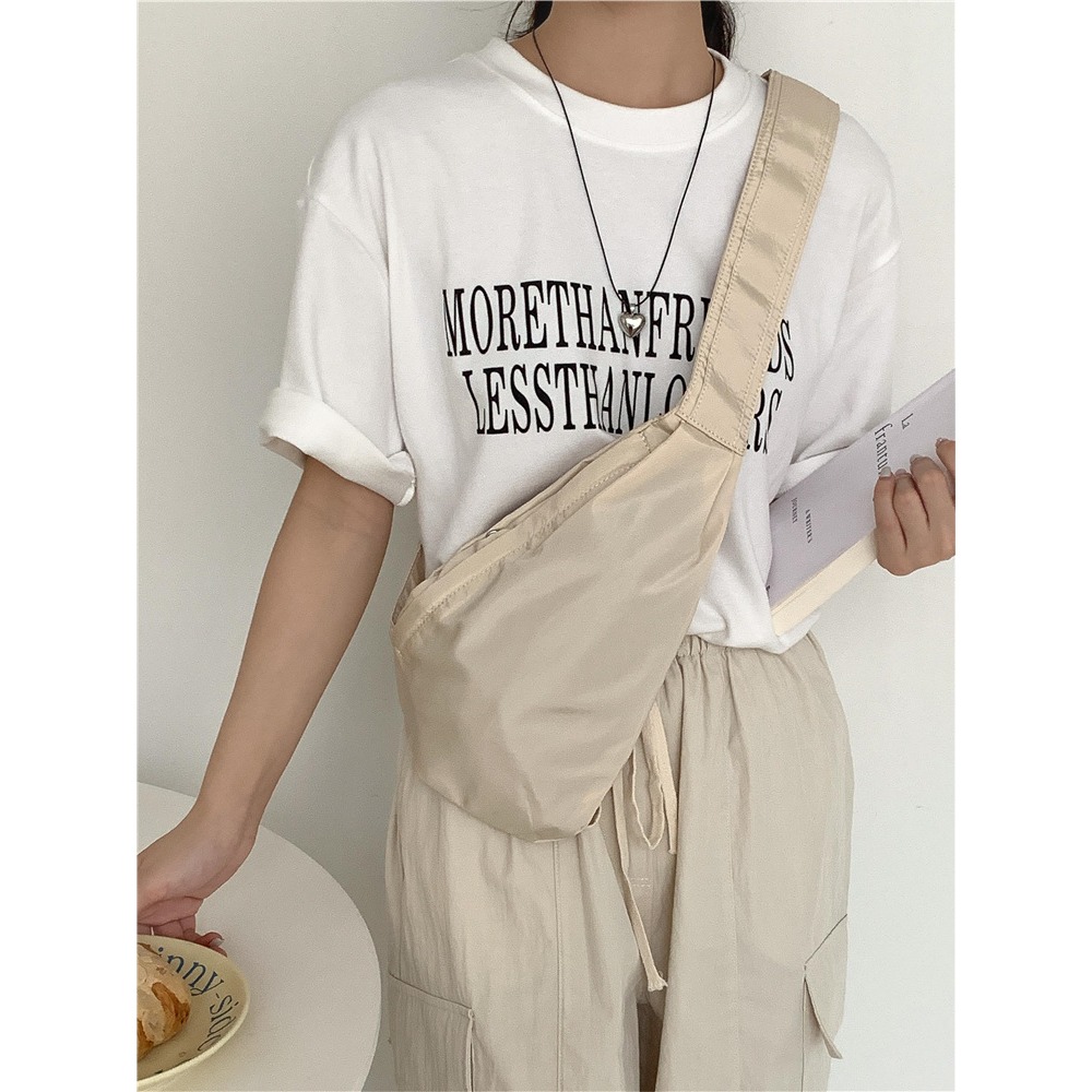 素色百搭🌙個性喔！A736韓國空運🇰🇷潮酷中性尼龍手機胸包 手機包 胸包 腰包 斜跨包 韓國包包 單肩包 肩背-細節圖2