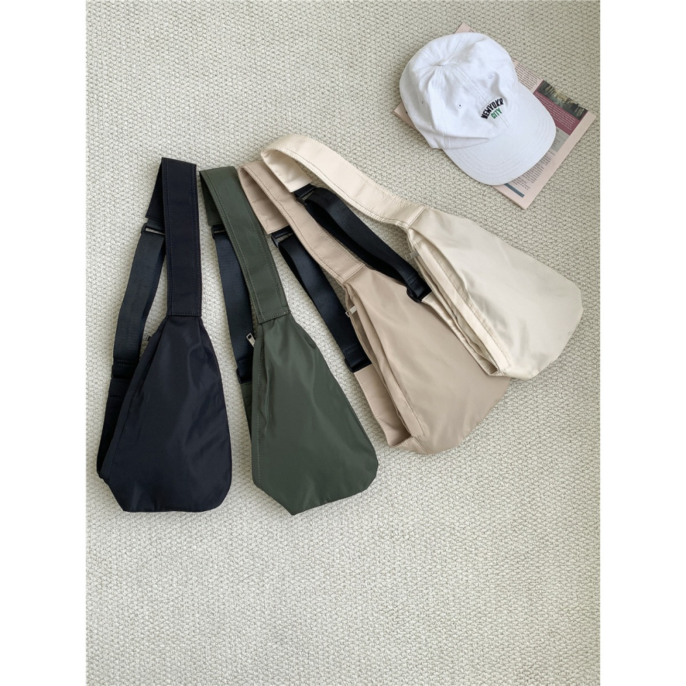 素色百搭🌙個性喔！A736韓國空運🇰🇷潮酷中性尼龍手機胸包 手機包 胸包 腰包 斜跨包 韓國包包 單肩包 肩背-細節圖5