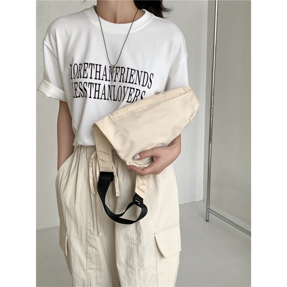 素色百搭🌙個性喔！A736韓國空運🇰🇷潮酷中性尼龍手機胸包 手機包 胸包 腰包 斜跨包 韓國包包 單肩包 肩背-細節圖8