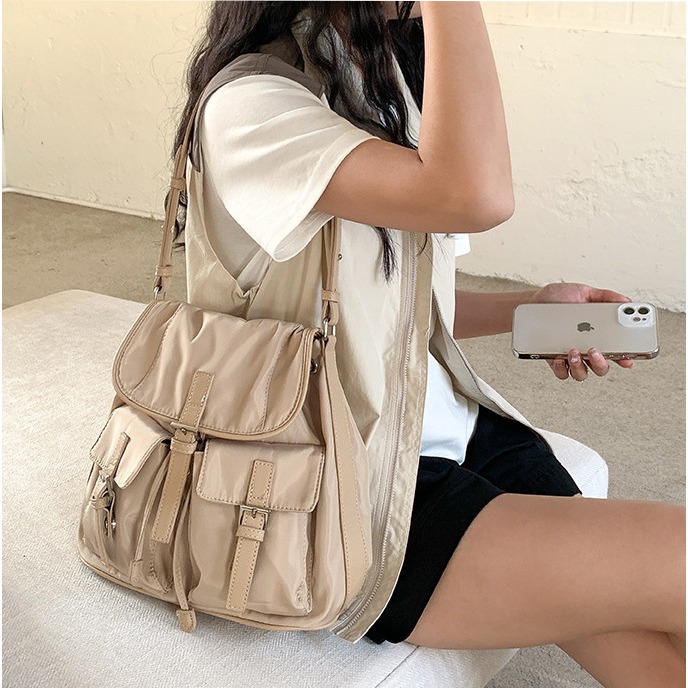 個性∹多口袋⋥A20012韓國空運🇰🇷工裝風大容量休閒尼龍單肩包 腋下包 肩背包 尼龍包 休閒慵懶 高級感包包-細節圖6